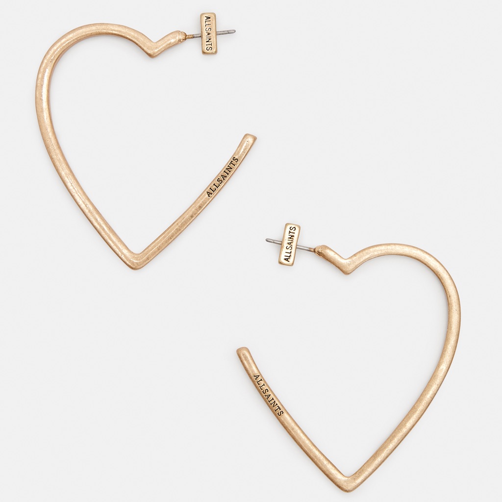 Allsaints Heart Hoop Earrings